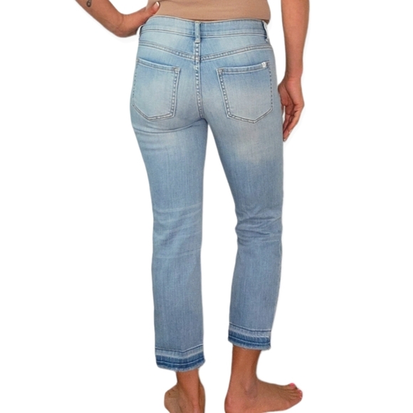 Melrose and Market Distressed Boyfriend Mid-rise Jeans Crop 25 Light Blue - Picture 2 of 5